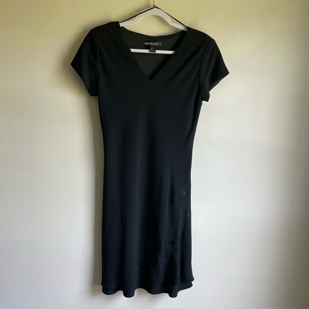 Dawn Joy Evenings Size 8 Vintage Beaded A-Line Cap Sleeve Dress